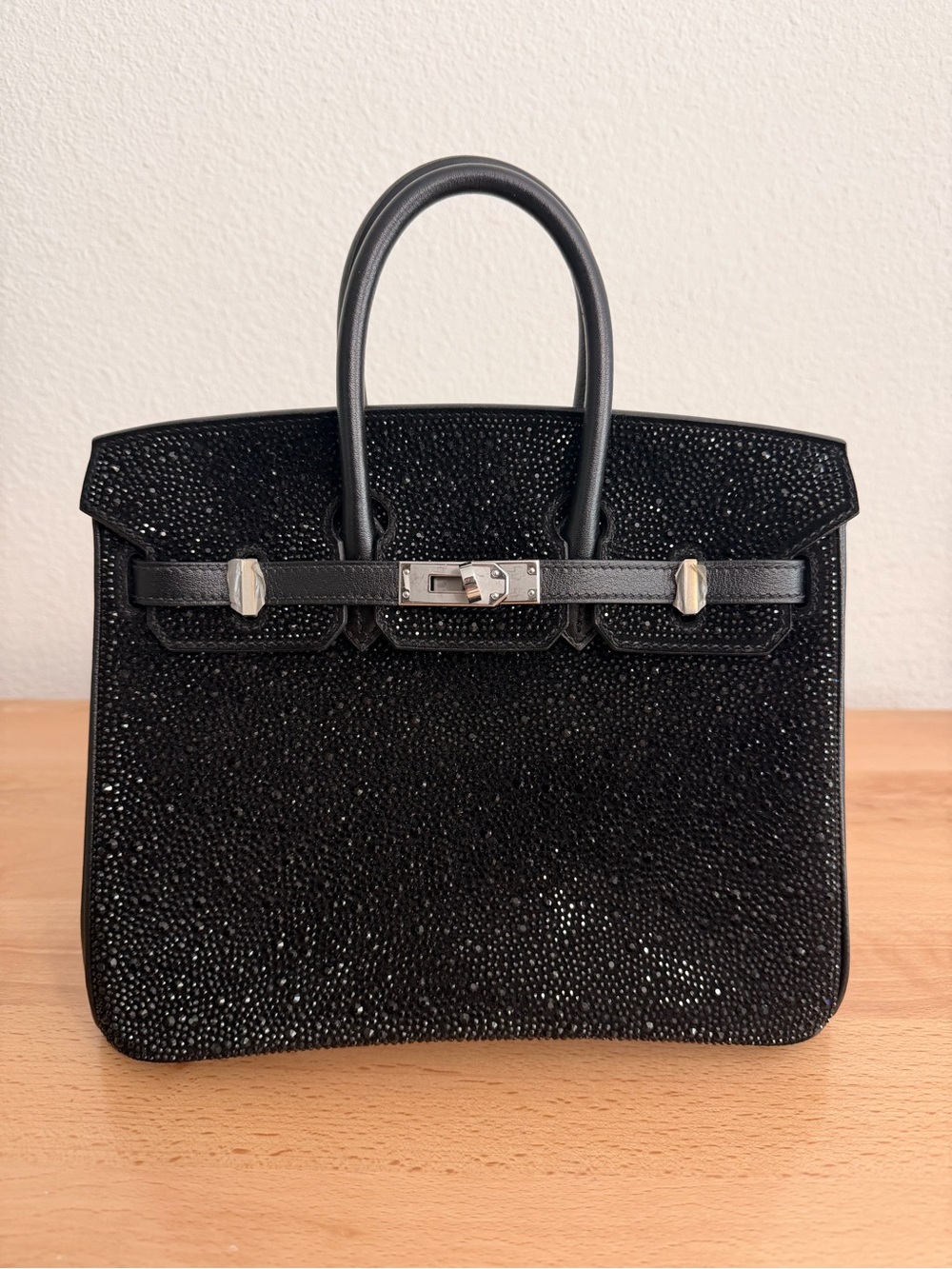 Noir Black Crystal swift verso Leather suede Doblis bling h Birkin 25 PHW import